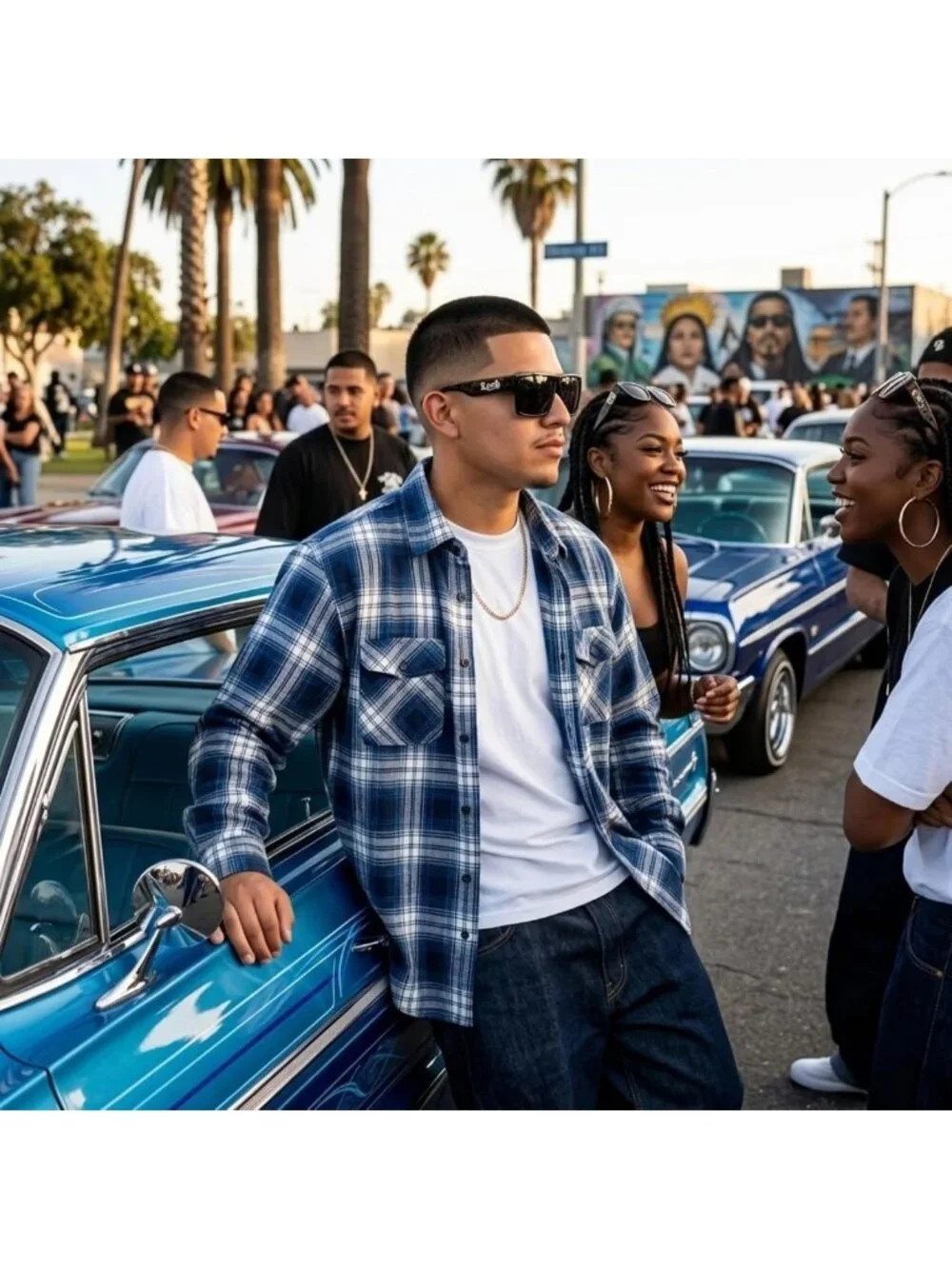 Stylish Square Sunglasses for Men - Hip Hop Cholo Look, UV Protection, Trendy
